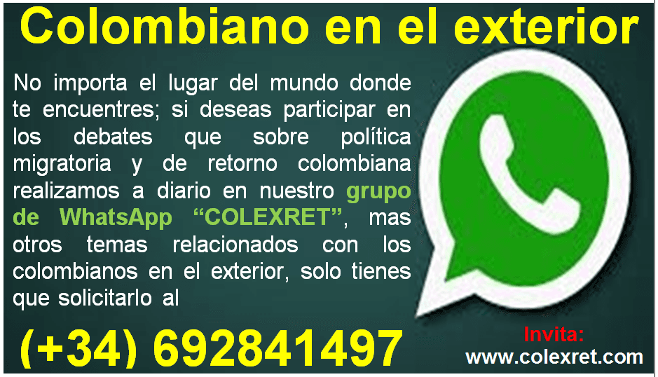 El Grupo de Whatsapp para colombianos en el exterior y población retornada