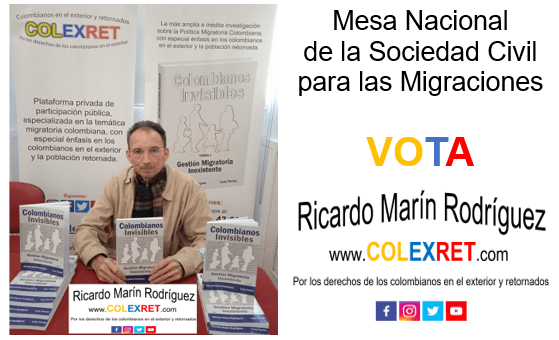 ¿Cómo votar para Representante a la Mesa Colombiana de las Migraciones?