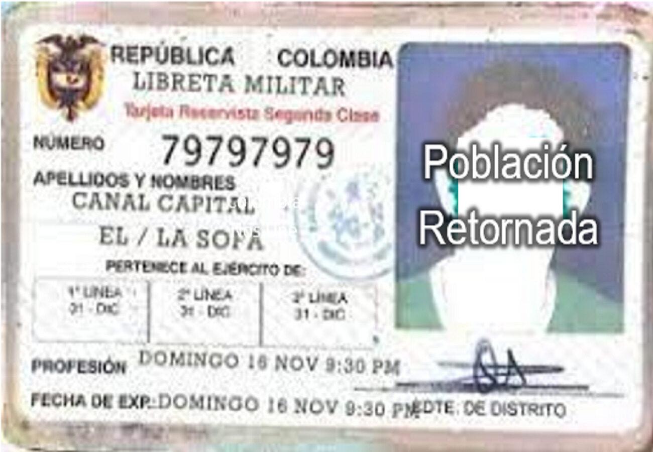 Incentivos sobre la situación y libreta militar de colombianos retornados
