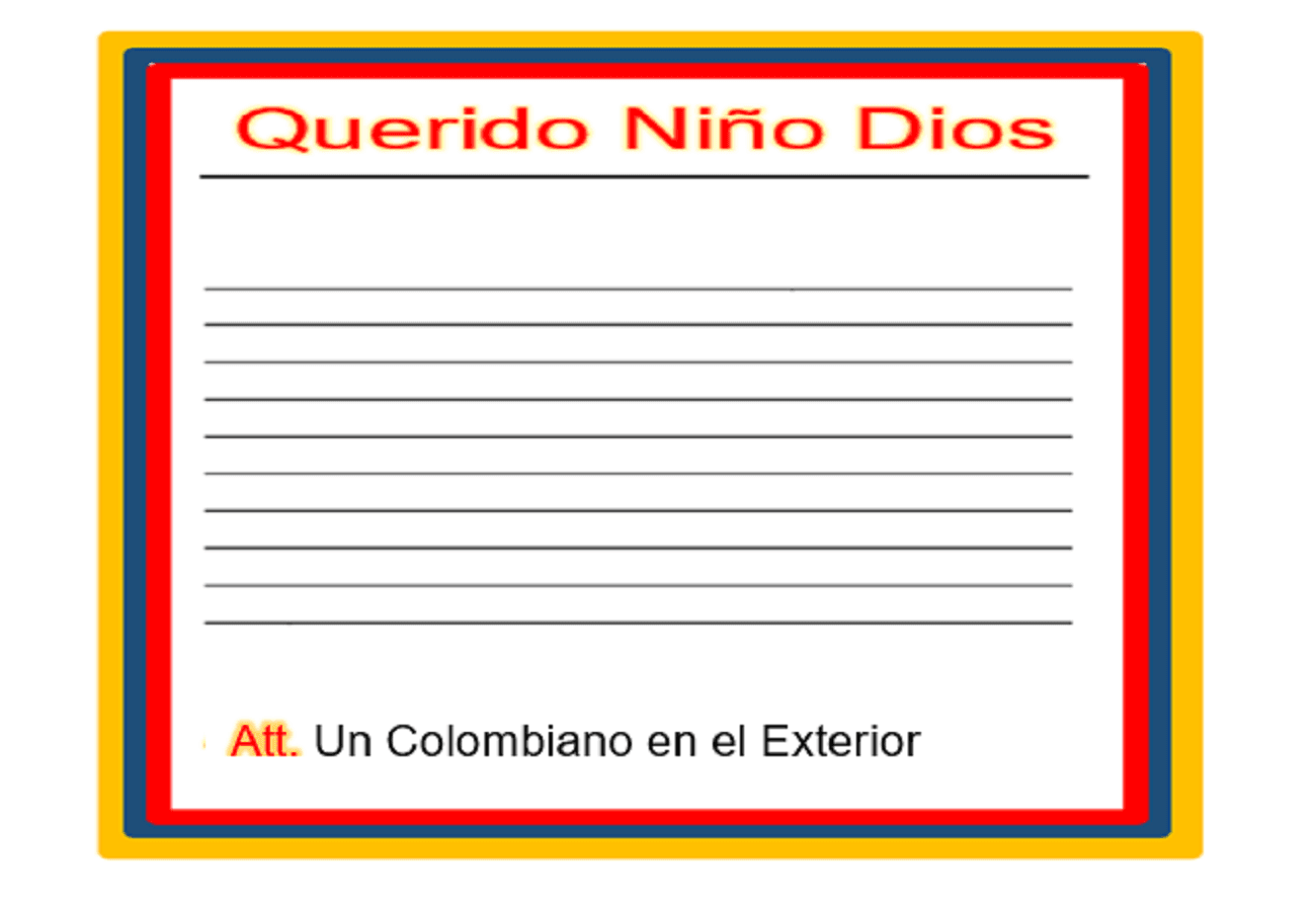 Carta de un inmigrante colombiano al Niño Dios