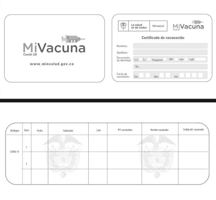 “Certificado digital de Vacunación” colombiano para ingresar a otros paises